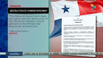 Government of Panama condemns destruction of Chinese monument