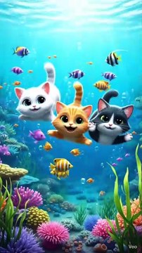 Cat enjoying with fishes kids cartoon kids videos kids entertainment cartoon cartoon for kids funny cartoon viral videos