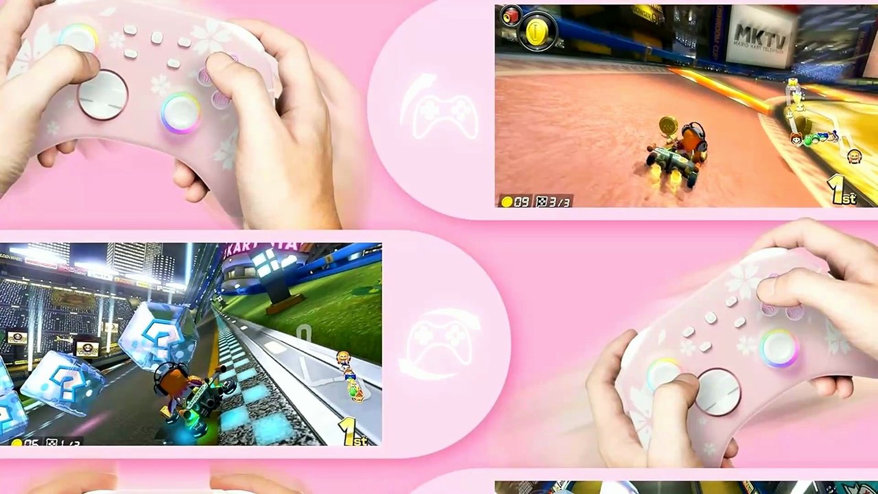 Mytrix Sakura Pink Wireless Controller for Switch, PC, iOS & Android