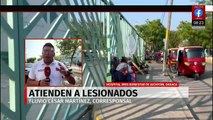 Atienden a lesionados por descarrilamiento de tren en Juchitán, Oaxaca