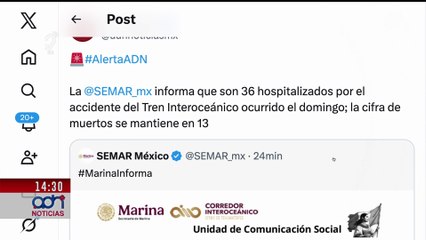 🚨¡Última Hora! La SEMAR informa que son 36 hospitalizados por el accidente del Tren Interoceánico