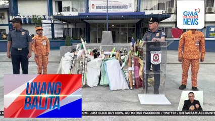 Mahigit 200 boga at iba pang ipinagbabawal na paputok, nakumpiska sa Nueva Ecija | Unang Balita