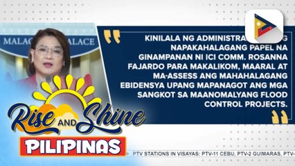 Malacañang, tiniyak na magpapatuloy ang imbestigasyon ng ICI kahit nagbitiw na si Commissioner Fajardo | ulat ni Kenneth Paciente