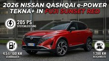 Nissan Qashqai e-Power 2026: Fuji Sunset Red & 1.200 km Reichweite