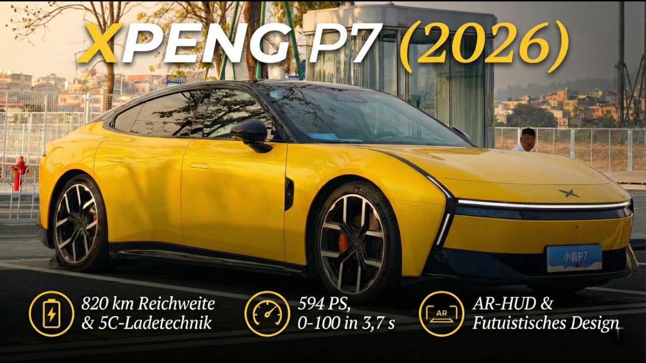 Xpeng P7 (2026): Elektro-Sportlimousine auf Tesla Model S Niveau