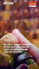 De 200 a 335 bolivianos: estos son los precios para celebrar fin de año en salones