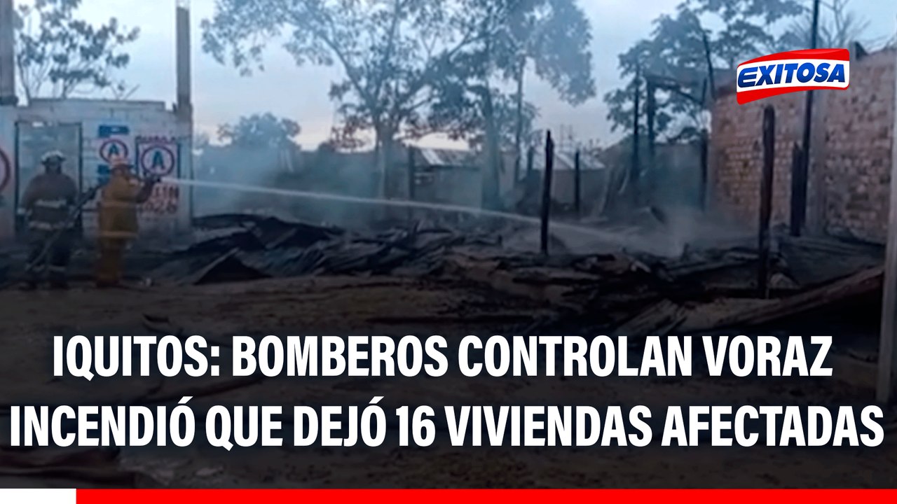 Iquitos: Bomberos controlan voraz incendió que dejó 16 viviendas afectadas