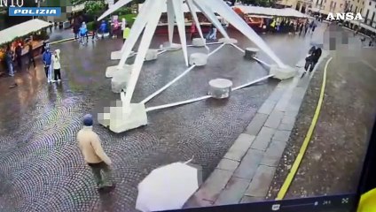 Verona, individuato l'imbrattatore dei leoni di San Zeno