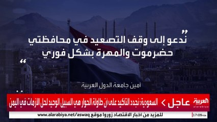 أمين الجامعة العربية: قلقون تجاه عدم تجاوب "الانتقالي" مع مطالب مجلس القيادة