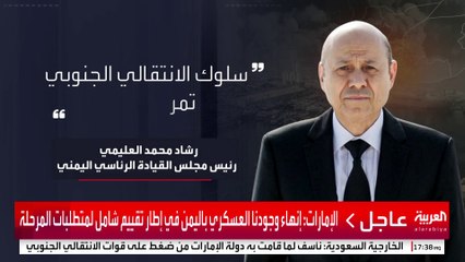 العليمي : تزويد "الانتقالي الجنوبي" بالسلاح تصعيد ضد حضرموت والمهرة