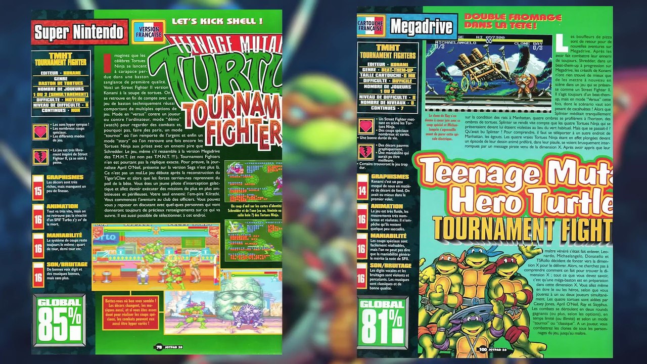 💢 Versus 💢 TURTLES TOURNAMENT FIGHTERS 🐢 Super Nintendo  Sega Megadrive