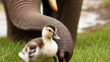 Elephant Helping Duck