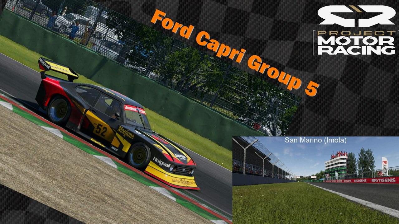 Tour de piste à San Marino (Imola) en Ford Capri Group 5 sur Project Motor Racing