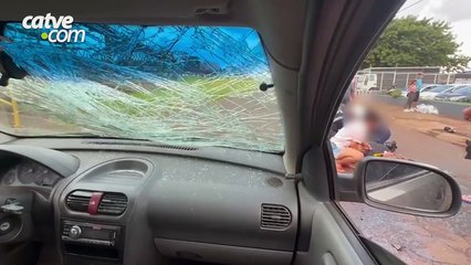 Homem fica ferido em acidente entre carro e motocicleta em Cascavel