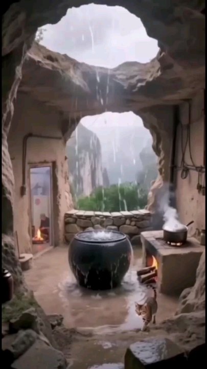 Rainy day environment.