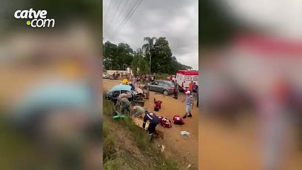 Helicóptero aeromédico atende vítimas de grave acidente em Campina Grande do Sul