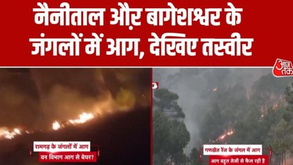 नैनीताल के रामगढ़ और बागेशश्वर के गणखेत रेंज के जंगलों में लगी आग