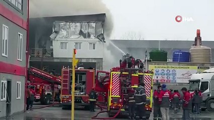 Beton fabrikasında yangın: 2 işçi dumandan etkilendi