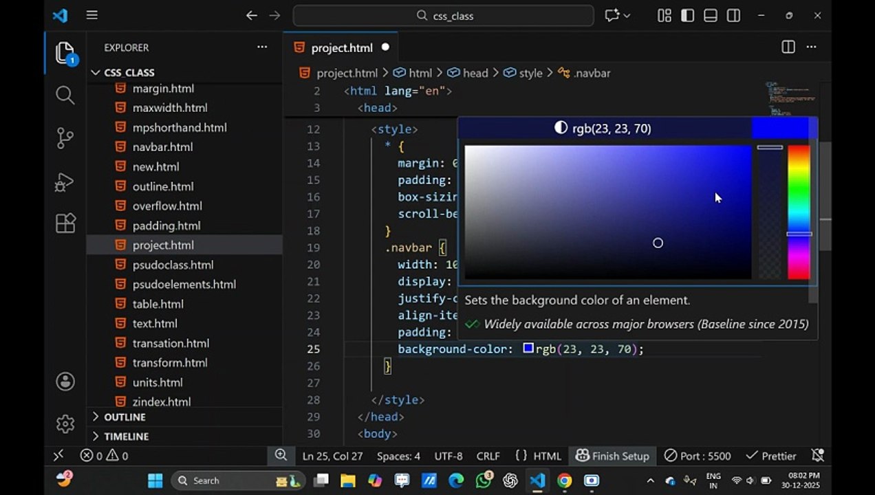 Day - 27 | Build Portfolio Website Using HTML & CSS
