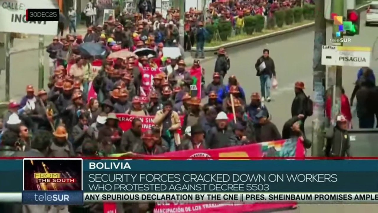 In Bolivia security forces cracked down on workers who protested against decree 5503