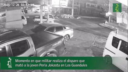 Momento en que militar realiza el disparo que mató a la joven Perla Jokasta en Los Guandules