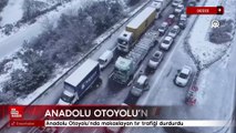 Düzce'de Anadolu Otoyolu Ankara istikameti makaslayan tır nedeniyle ulaşıma kapatıldı