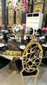 🌹Royal Gold Dining Table | Luxury Furniture Design | Modern Steel & Glass Table Set #shorts #steel#gold #golden #dinningtable