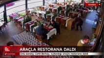 Ünlü sanatçı Cahit Berkay, İstanbul'da kullandığı araçla restorana daldı