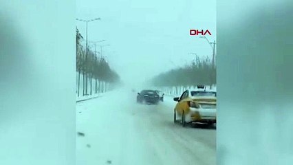Yollar buz pistine döndü; kazalar peş peşe geldi