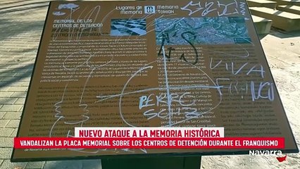 Vandalizan la placa memorial sobre los centros de detención
