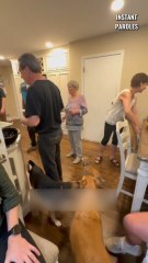 Ce père de famille invite ce livreur à manger avec eux lors de ce repas