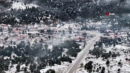 Seydikemer yaylaları beyaza büründü
