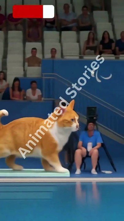 cat jump in a olympic _ animal jump in water_  part 15 _ Animated Stories _