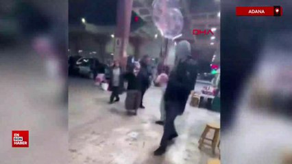 Adana'da kadınların saç saça baş başa kavgası