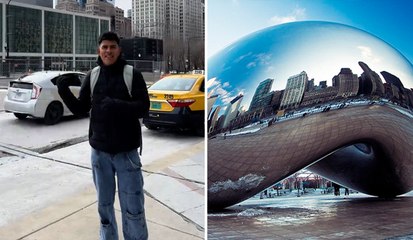 Jesús Gallardo disfruta sus vacaciones de invierno en Chicago y así de divertido lo pasa en familia