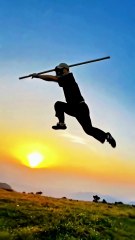 Staff moves like a storm! Every strike is fierce and fierce