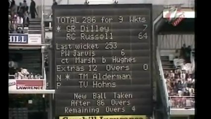 Terry Alderman, pick up Graham Dilley's wicket