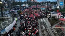 Filistin'e destek için on binlerce kişi Galata Köprüsü'ne yürüyor