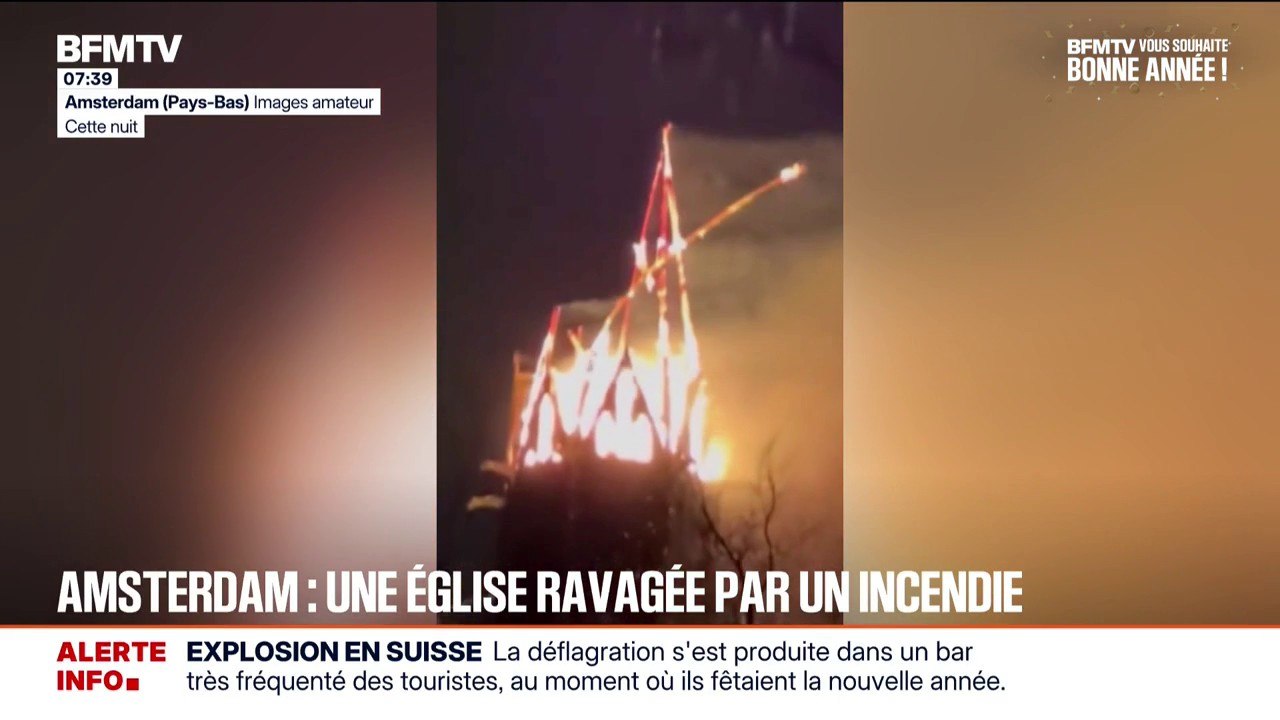Amsterdam: une église ravagée par les flammes