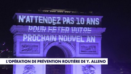 Le message de prévention routière diffusé par l'Association Antoine Alléno sur l'Arc de Triomphe