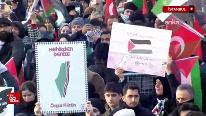 Galata Köprüsü'nde Filistin yürüyüşü: Maher Zain'den destek geldi