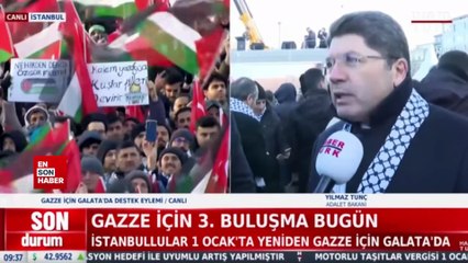 Yılmaz Tunç Gazze için destek yürüyüşüne katıldı