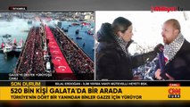 Türkiye, Filistin için ayakta! Galata Köprüsü'nde düzenlenen yürüyüş için yoğun katılım