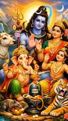 जहाँ शिव हैं, वहाँ डर नहीं | शिव परिवार की दिव्य कथा 🕉️ #shivparivar #montagem