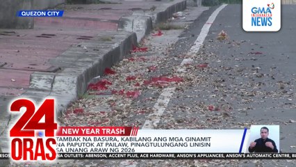 Tambak na basura, kabilang ang mga ginamit na paputok at pailaw, pinagtulungang linisin sa unang araw ng 2026 | 24 Oras