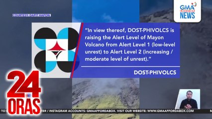 Babala sa Bulkang Mayon, itinaas ng PHIVOLCS sa Alert Level 2 | 24 Oras
