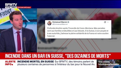 Incendie mortel à Crans-Montana: Emmanuel Macron partage sa "profonde émotion" et adresse à la Suisse "la pleine solidarité de la France"