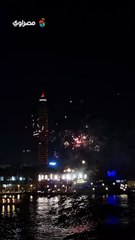 ألعاب نارية واضاءة برج القاهرة في بداية العام الجديد