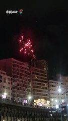 احتفالات راس السنه الجديده  من علي كوبري استانلي والعاب نارية مع تمام السنه الجديده