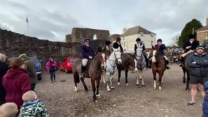 Supporters turned out to greet the Monmouthshire Hunt at its annual New Year's Day appearance in Monmouth